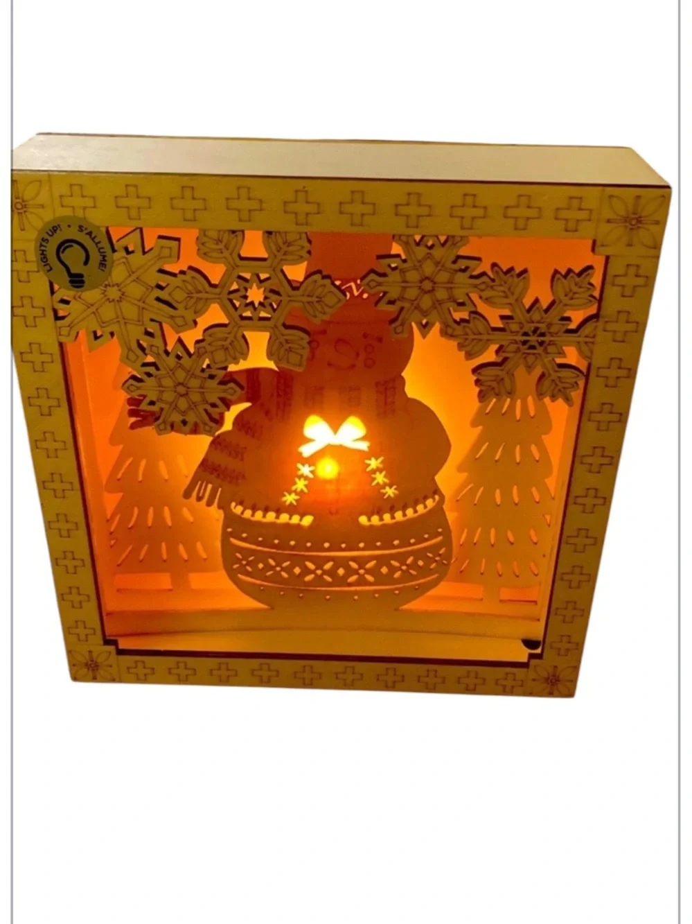 Christmas diy pre lit wood decor 1 set new beautiful